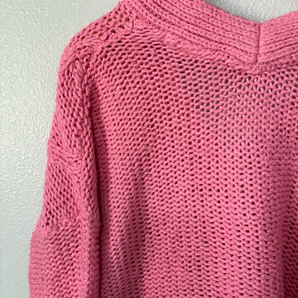 Pink Cable Knit Women's Sweater - Picture 8 of 8